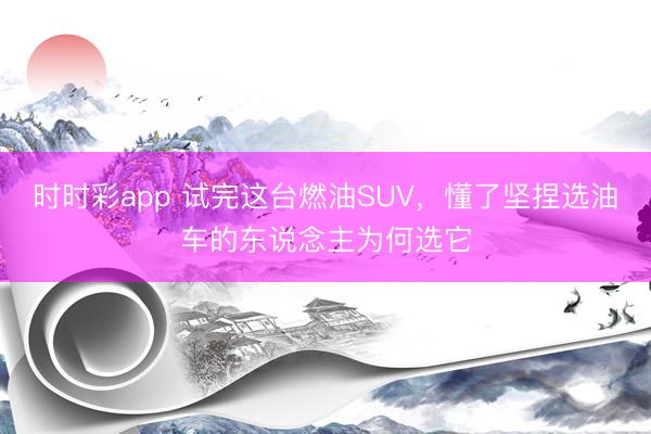 時時彩app 試完這臺燃油SUV，懂了堅捏選油車的東說念主為何選它